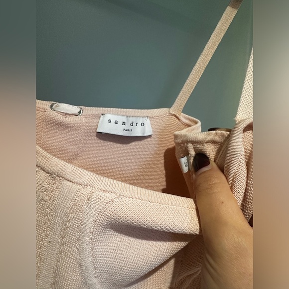 Sandro corset maxi dress in light pink size 34 - Picture 3 of 4